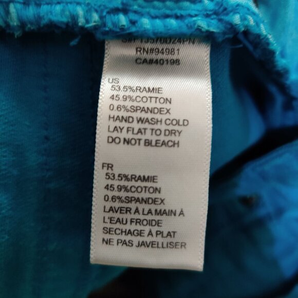 Forever 21 Women Jeans Straight Cut Y2K Statement Denim Retro Bright Blue Sz 30 - Picture 5 of 8